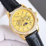 Vacheron Constantin Patrimony 9100 Movement Black Cowhide Leather Strap 42mm for Men Watch